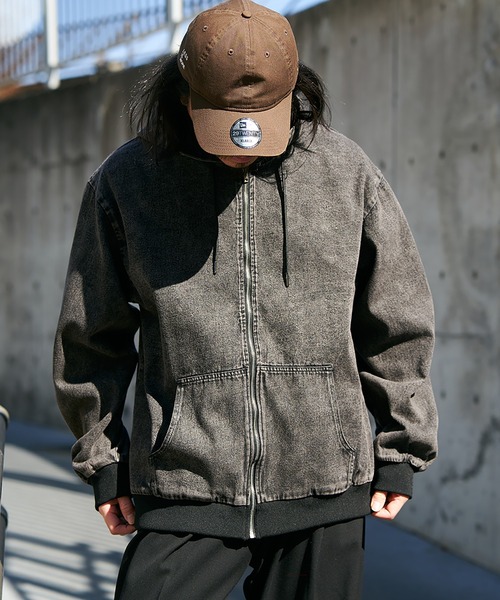 VENCE EXCHANGE ブルゾン アウター デニムフルジップパーカー メンズ