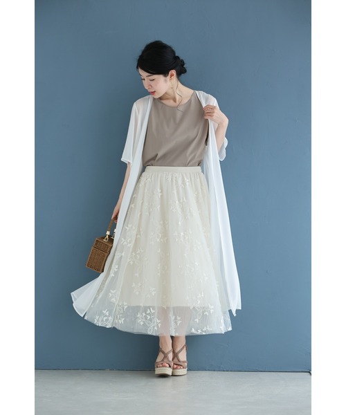 cawaii スカート 蝶々刺繍の2重チュールミディアムスカート : ZOZOTOWN