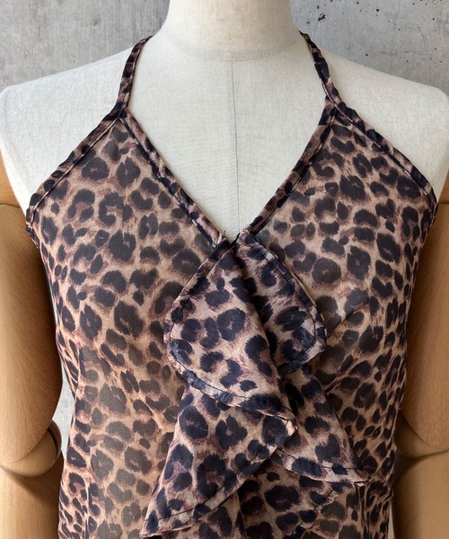 meJane（ミージェーン） キャミソール レオパード柄 ホルターネック