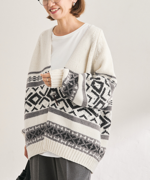 FRAMeWORK（フレームワーク） カーディガン ジャガードカーディガン