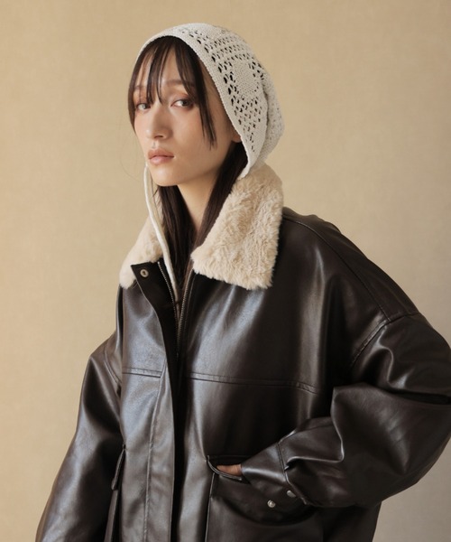 ULYSSES ニット帽 ニットキャップ レースクロシェ編みニットキャップ