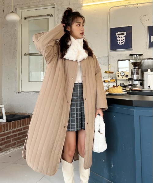 ad thie（アドティエ） ノーカラーコート コート キルティング 中綿