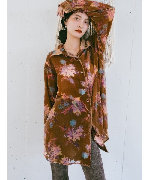 sahara（サハラ） ブラウス シャツ Velvet Over Shirt/ベルベット
