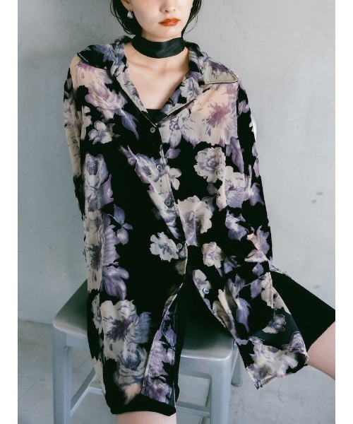 sahara（サハラ） ブラウス シャツ Velvet Over Shirt/ベルベット