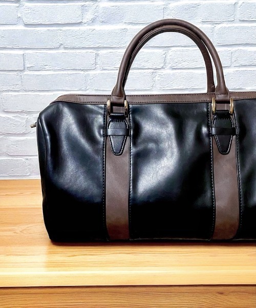 8 ボストンバッグ デカ ボストンバッグ 2WAY PUレザー メンズ
