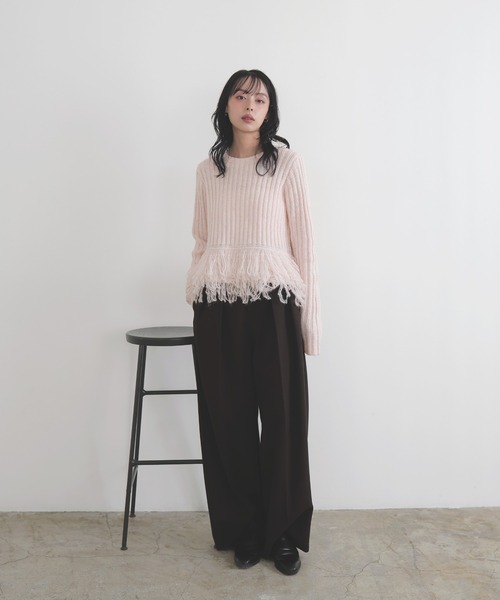 LIAN（リアン） ニット セーター フリンジペプラムニット レディース