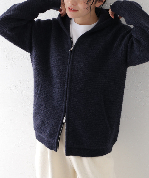 PULP/417EDIFICE パーカー PULP / モヘヤブレンドニット ジップアップ