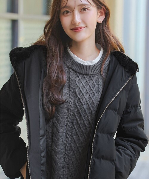 Tiaclasse ダウンコート ダウンジャケット フード裏エコファーダウン