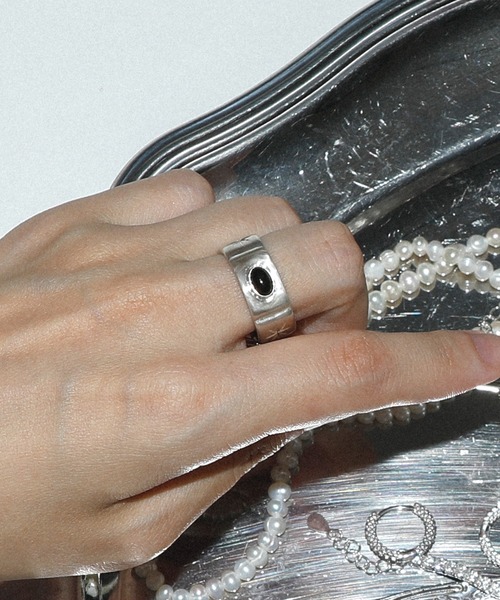 whoseA（フーシー） 指輪 リング 「silver925」Stone Ring / オニキス