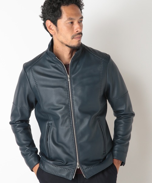 MEN'S BIGI（メンズビギ） 革ジャン ライダース ラムレザークローム