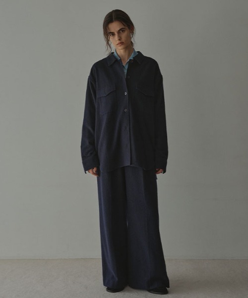 ETRE TOKYO（エトレトウキョウ） パンツ ウールツイルセミワイドパンツ