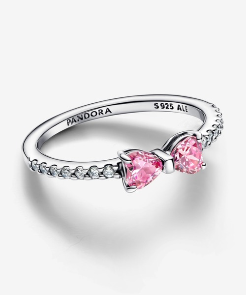 PANDORA（パンドラ） 指輪 リング スパークリング ピンク リボン