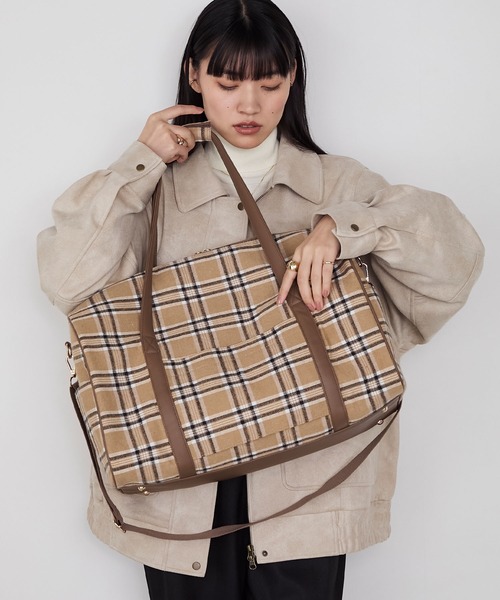 forksy.（フォルクシー） ボストンバッグ 「forksy.」チェック柄2way