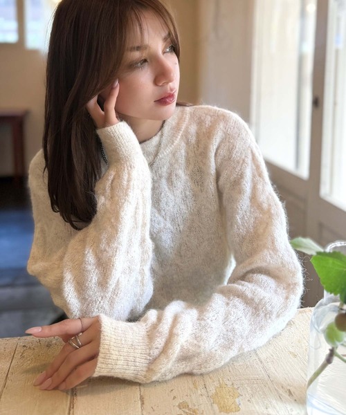 mily bilet ニット セーター 「mily bilet」ふんわり立体感で冬コーデ