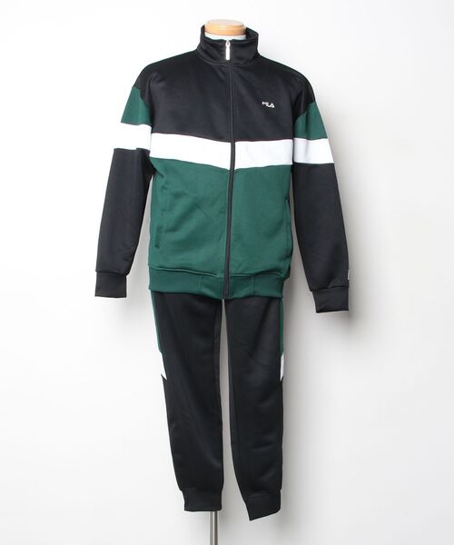 FILA（フィラ） セットアップジャージ M ブラック×グリーン メンズ