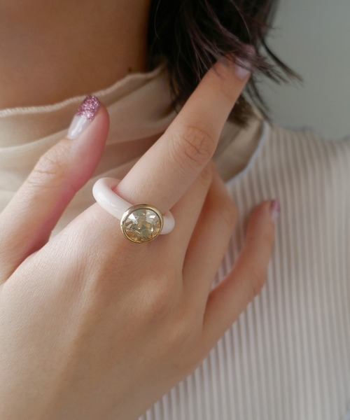 LOVE BY e.m.（ラブバイイーエム） 指輪 リング ピンクスワロフスキー