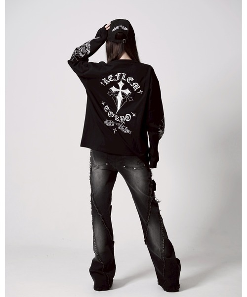 REFLEM（レフレム） tシャツ 「REFLEM/レフレム」クロス刺繍L/S Tee