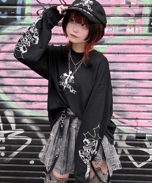 REFLEM（レフレム） tシャツ 「REFLEM/レフレム」クロス刺繍L/S Tee