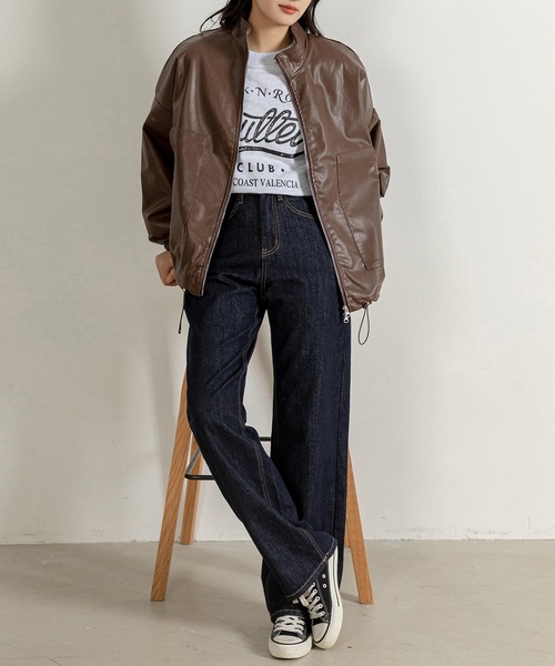 DAY CLOSET レザージャケット ライダース 「ドローコード/裏地付き