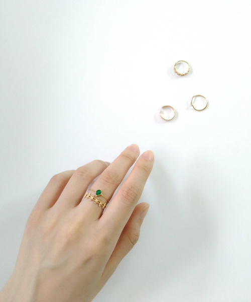 NOIR DE POUPEE（ノワールドプーペ） 指輪 リング K10 オーバル 天然石