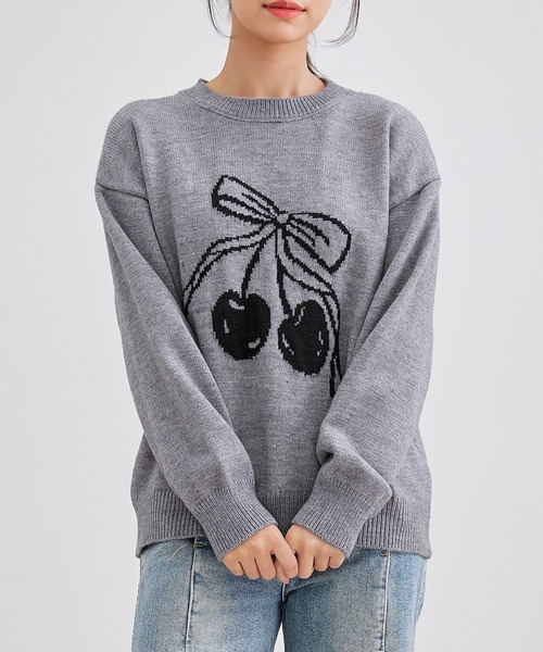 Lace Ladies（レースレディース） ニット セーター チェリー柄 配色