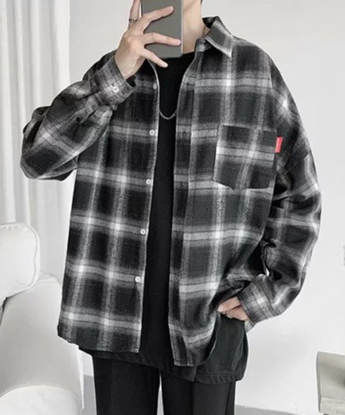 BENDER TOKYO シャツ 「BENDER TOKYO」フランネル 長袖シャツ オンブレ