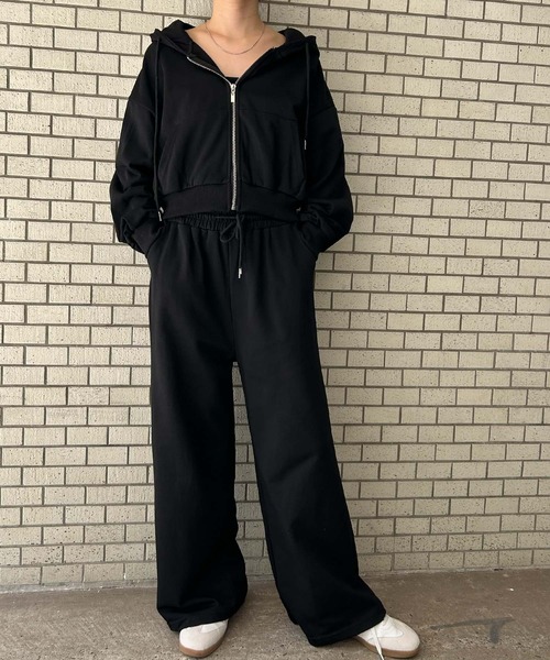 Ampirula セットアップ フード付きパーカー ワイドパンツ セットアップ