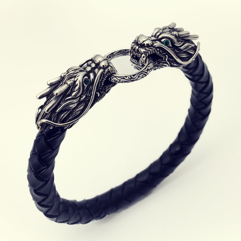 Dragon Braided Leather Bracelet | ドラゴン・ブレイデッド・レザー