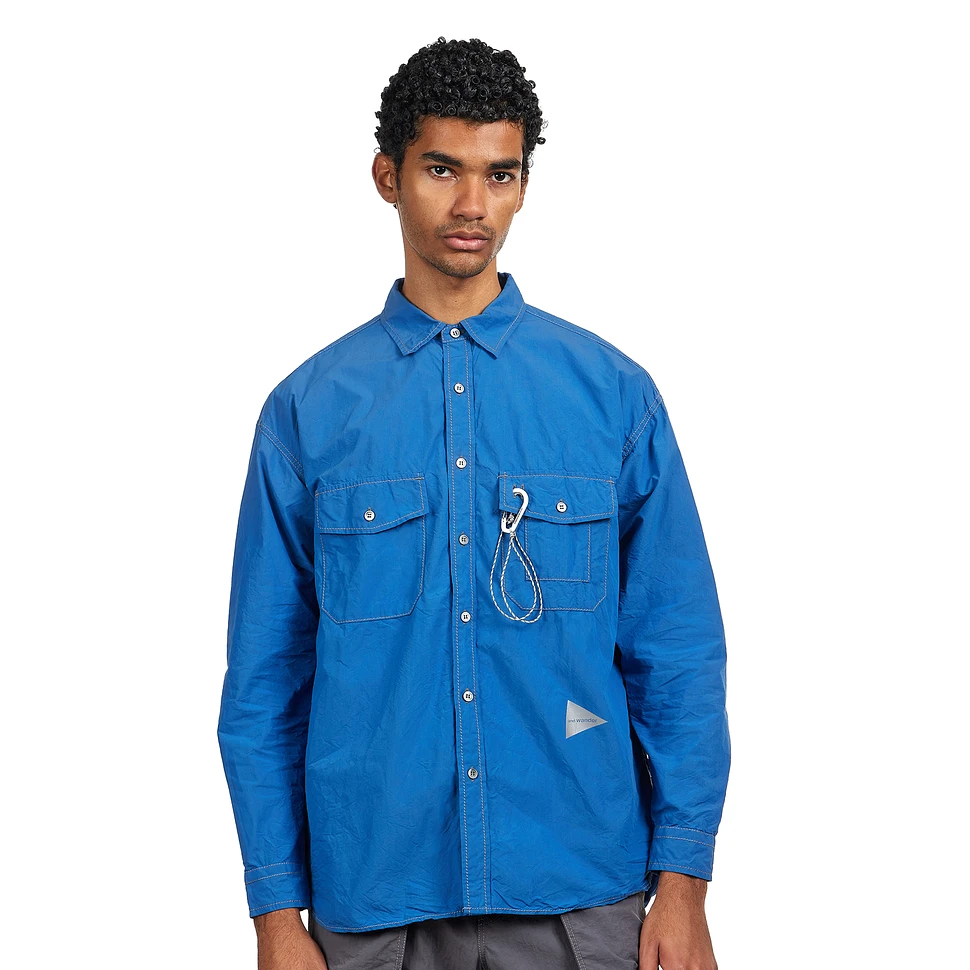 and wander - Cordura Typewriter LS Shirt (Blue) | HHV