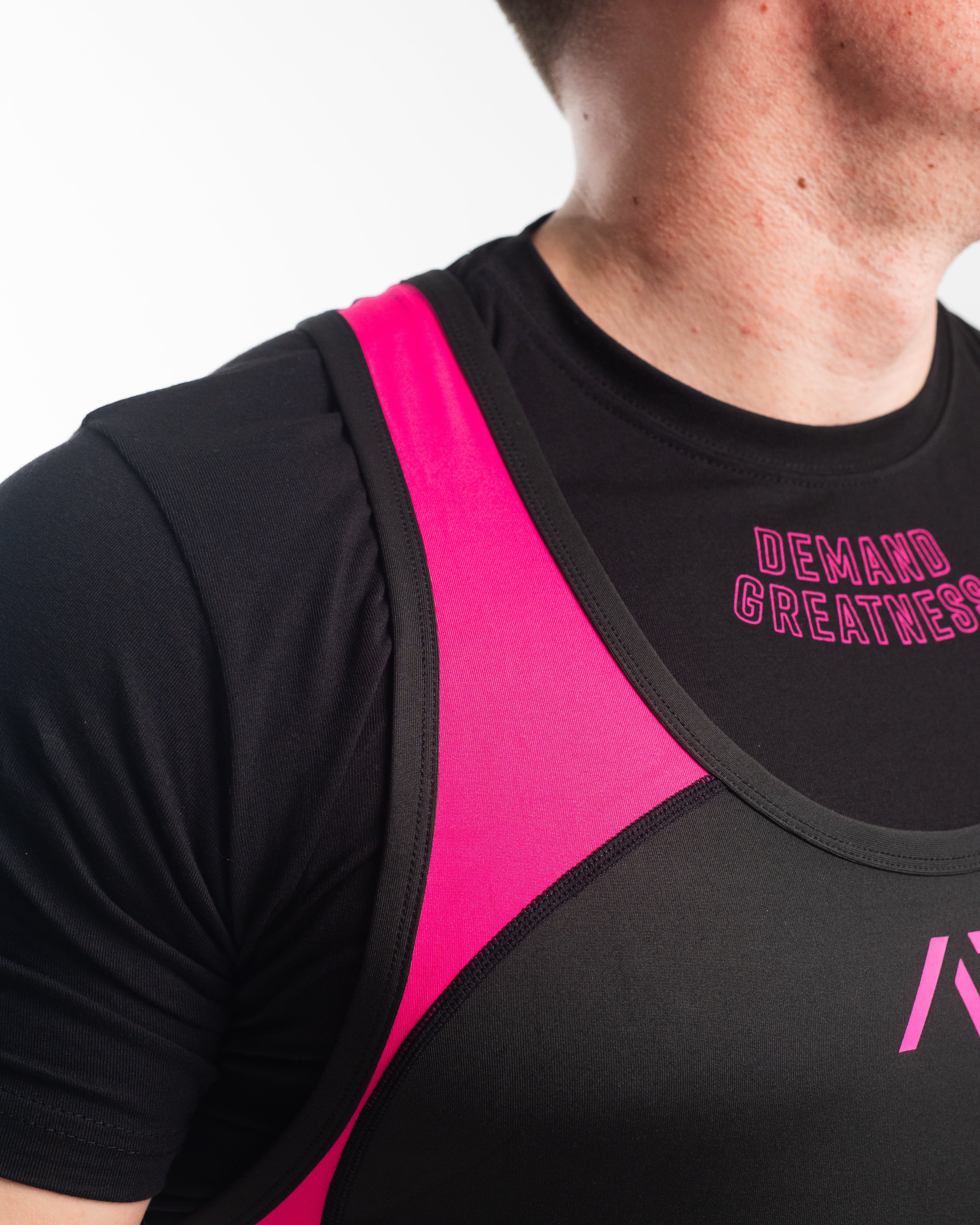 Luno Men's Pink Powerlifting Singlet - Flamingo | A7