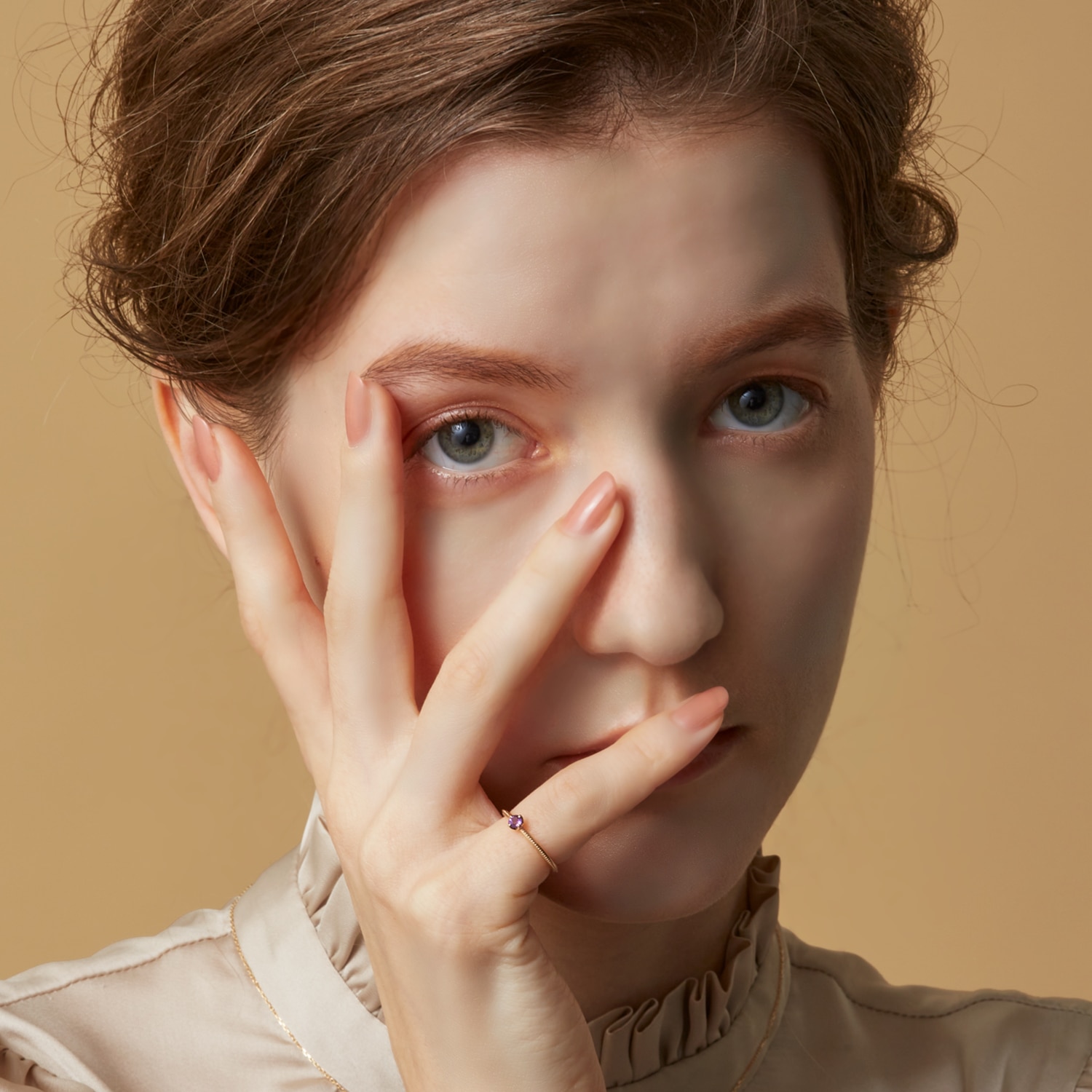 2月誕生石＞K10アメジストピンキーリング（マザー）｜ピンキーリング