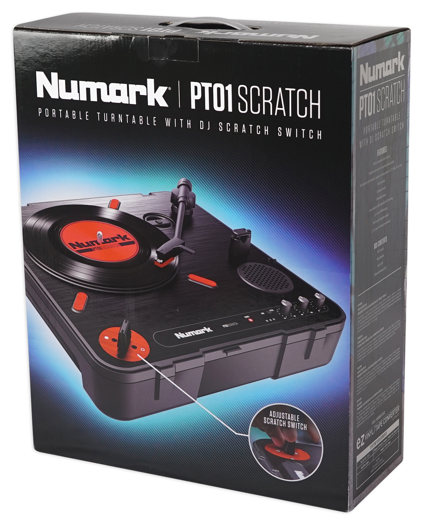Numark PT01 Scratch Portable DJ Turntable w/Scratch Switch+Speaker