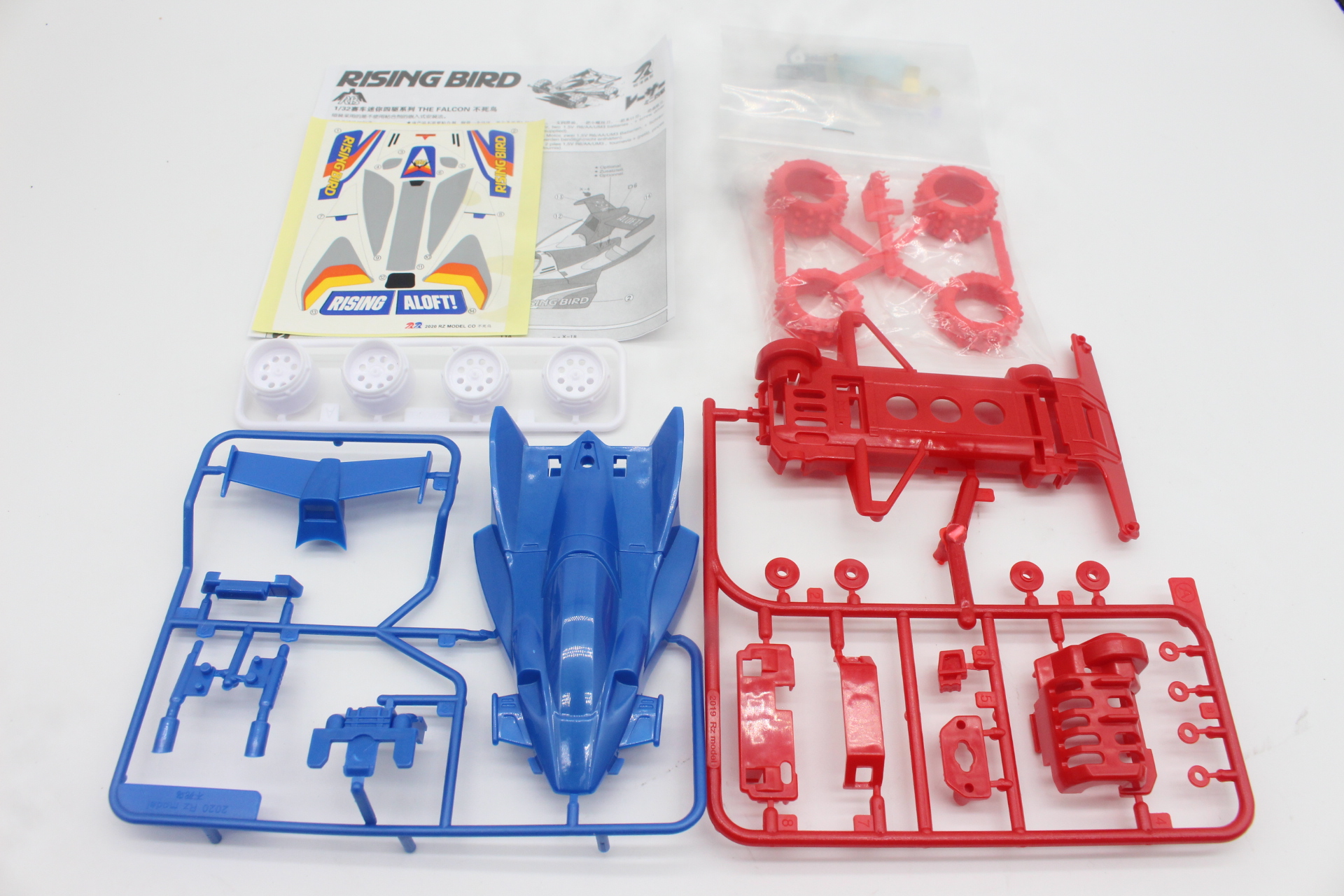 1 Set Ruize 1/32 Mini 4WD Car RISING BIRD T3 Chassis 1:32 Scale