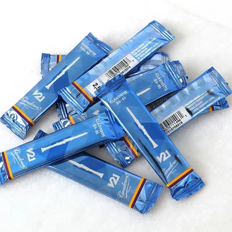 ヴァンドレン V21 Bb クラリネットリード、10本入り、強度 2.5 3.0 3.5