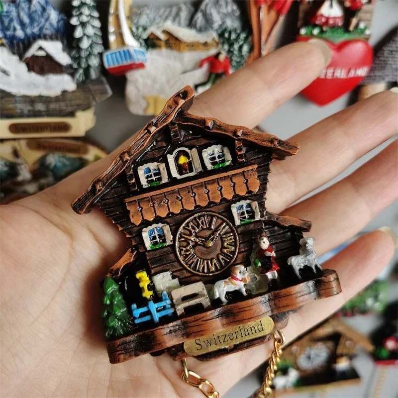 Switzerland Fridge Magnets Geneva Interlaken Swiss Cow Duck Cuckoo