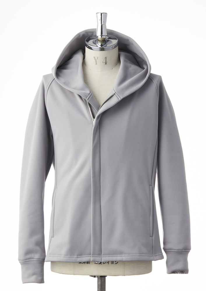 AKM】TEXBRID HIGH-GAGE JERSEY SOLID WRAP HOODED -BLACK-