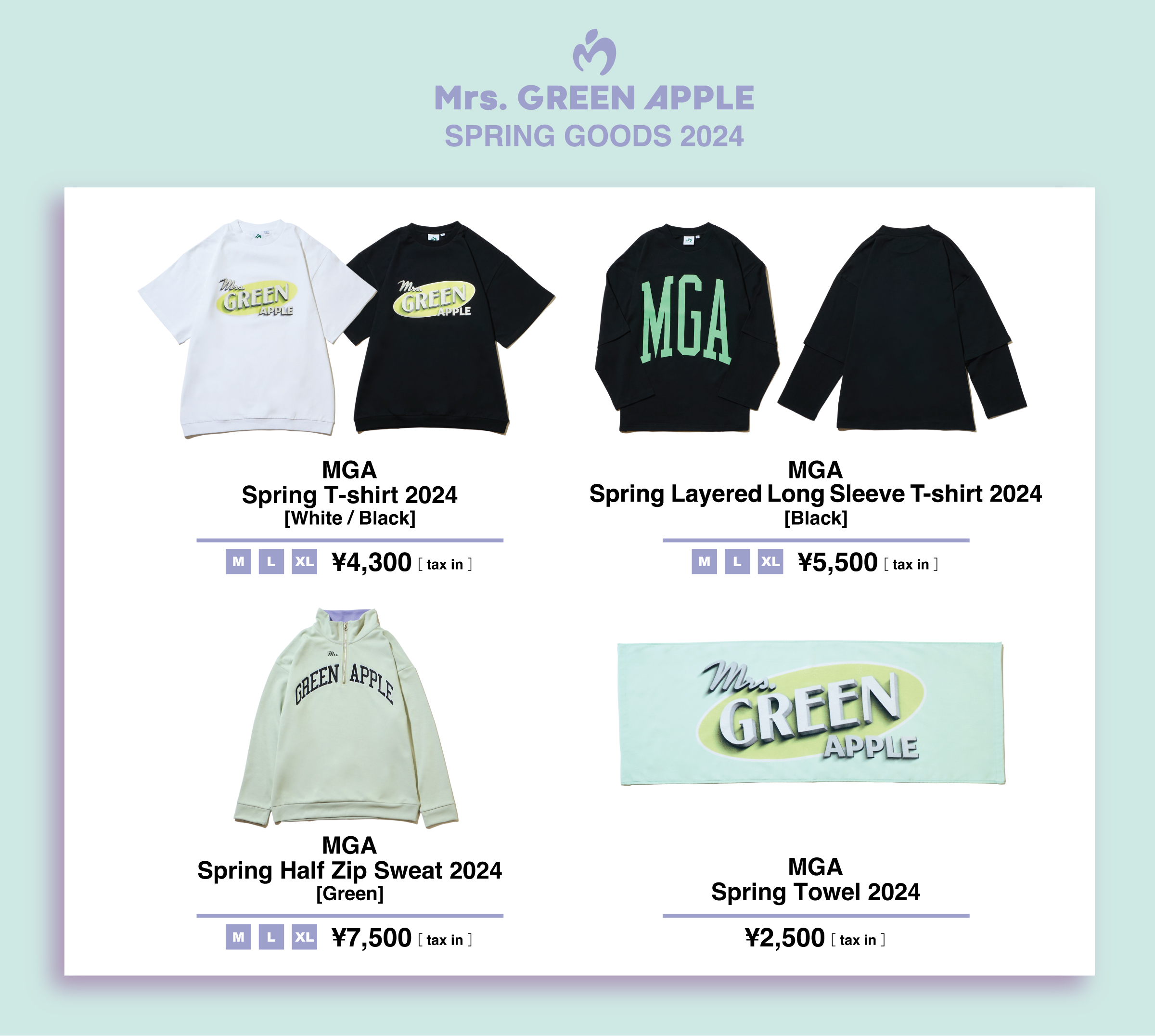 Mrs. GREEN APPLE SPRING GOODS 2024オンライン事後販売決定！ -Mrs