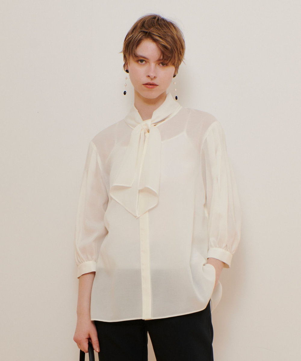 キュプラコットンスカーフタイブラウス|allureville OFFICIAL SITE