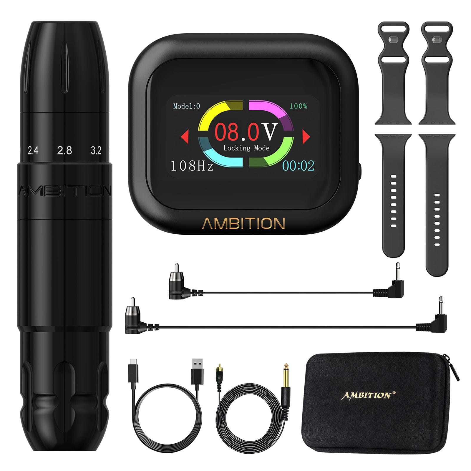 Ambition Sally Rotary Tattoo Machine Permanent Makeup Short Pen with 2
