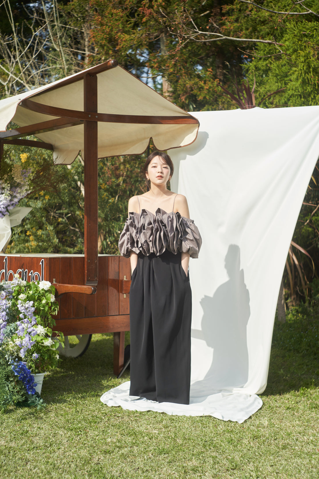 volume off shoulder blouse – andequal