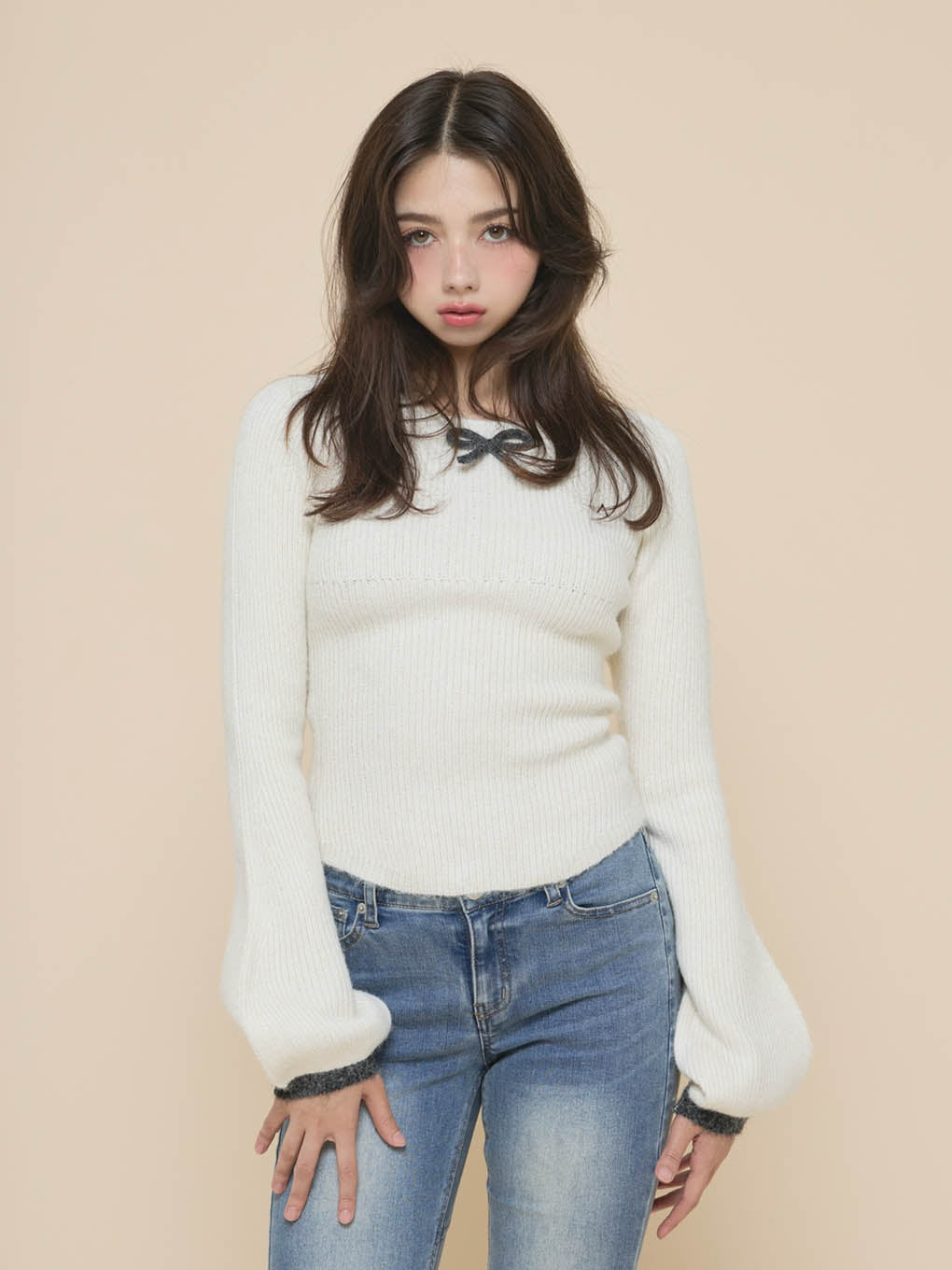 ANDMARY】Baby ribbon knit tops