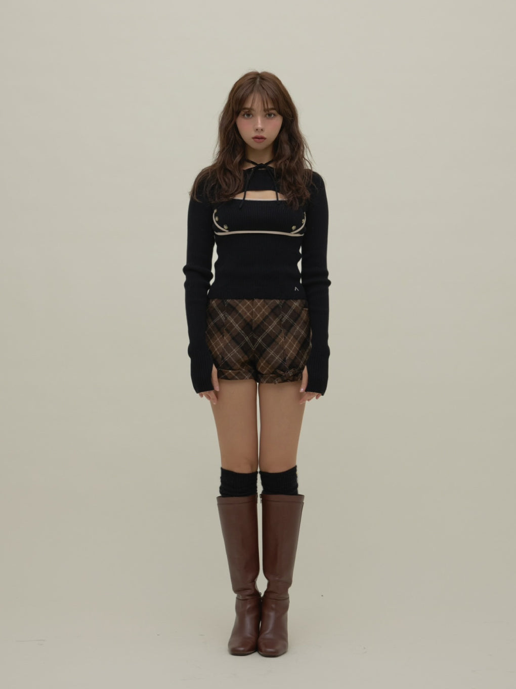 ANDMARY】Elf button knit tops