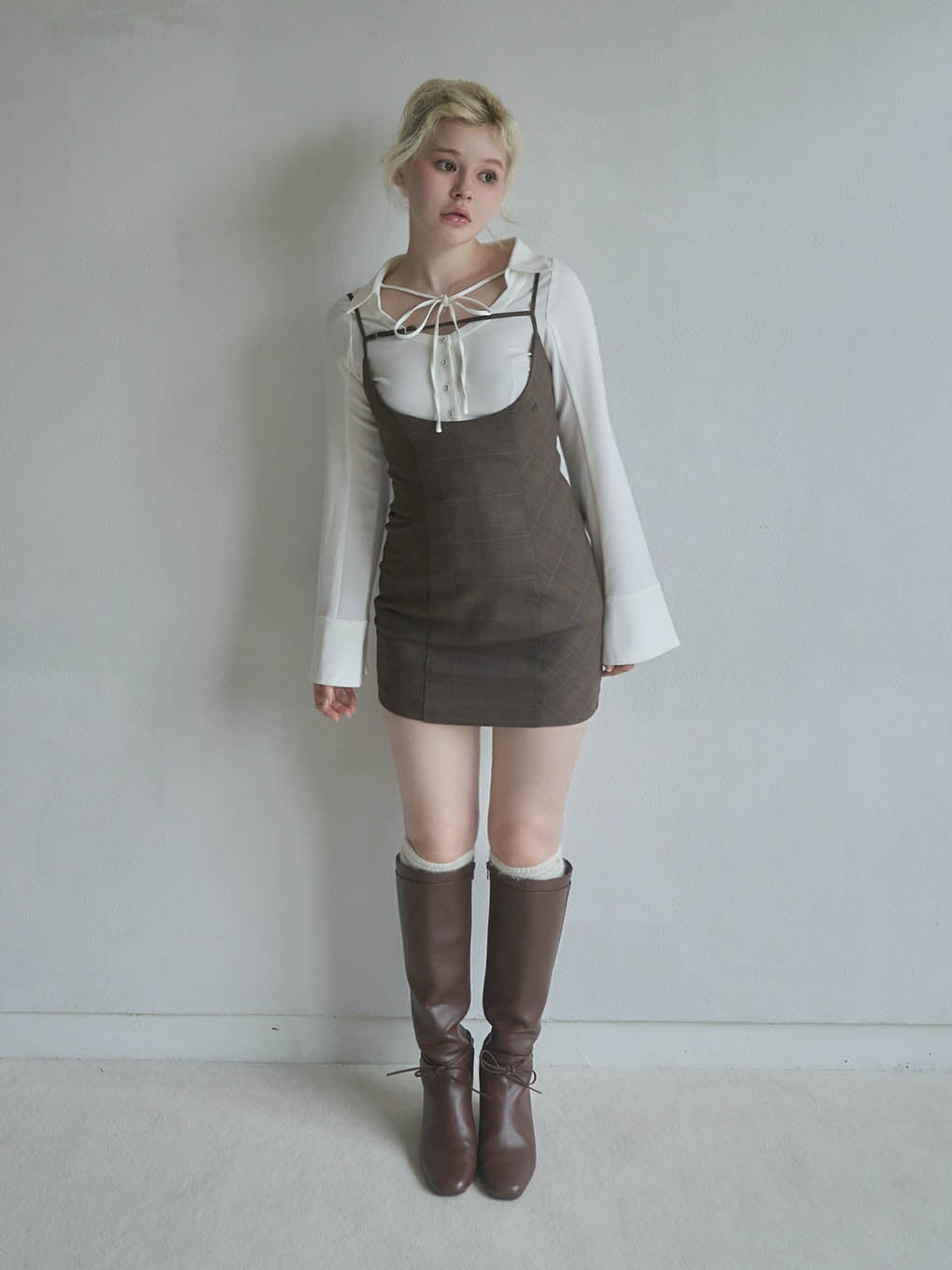ANDMARY】Betty layered check dress