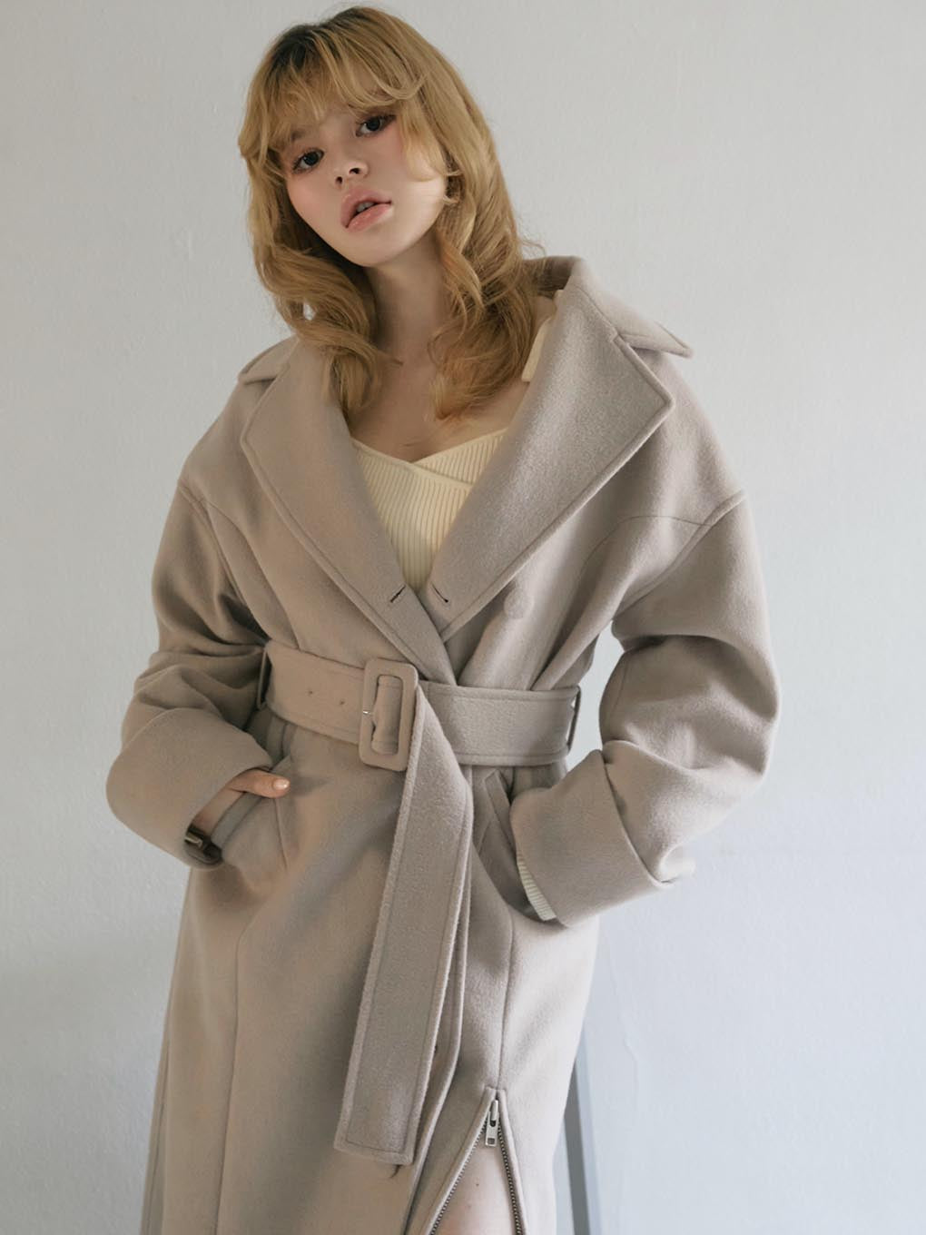 ANDMARY】Ange slit long coat
