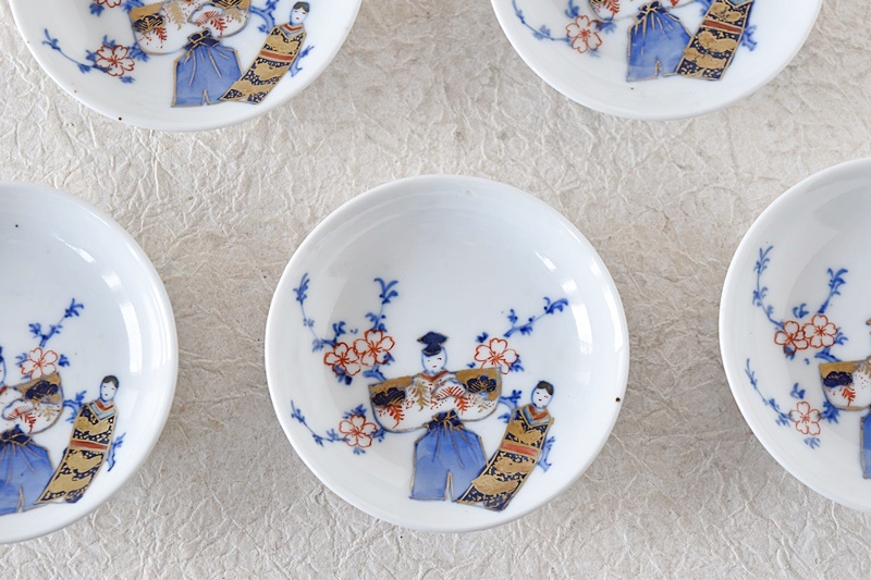 伊万里 色絵 桜と立雛 豆皿 - 生活骨董と古布のアンティークショップ
