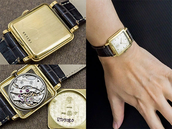 HA-6926| ユリス・ナルダン ロックル・スイス 18KYG スクエアケース 手