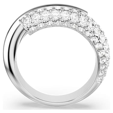 Dextera ring, White, Rhodium plated | Swarovski