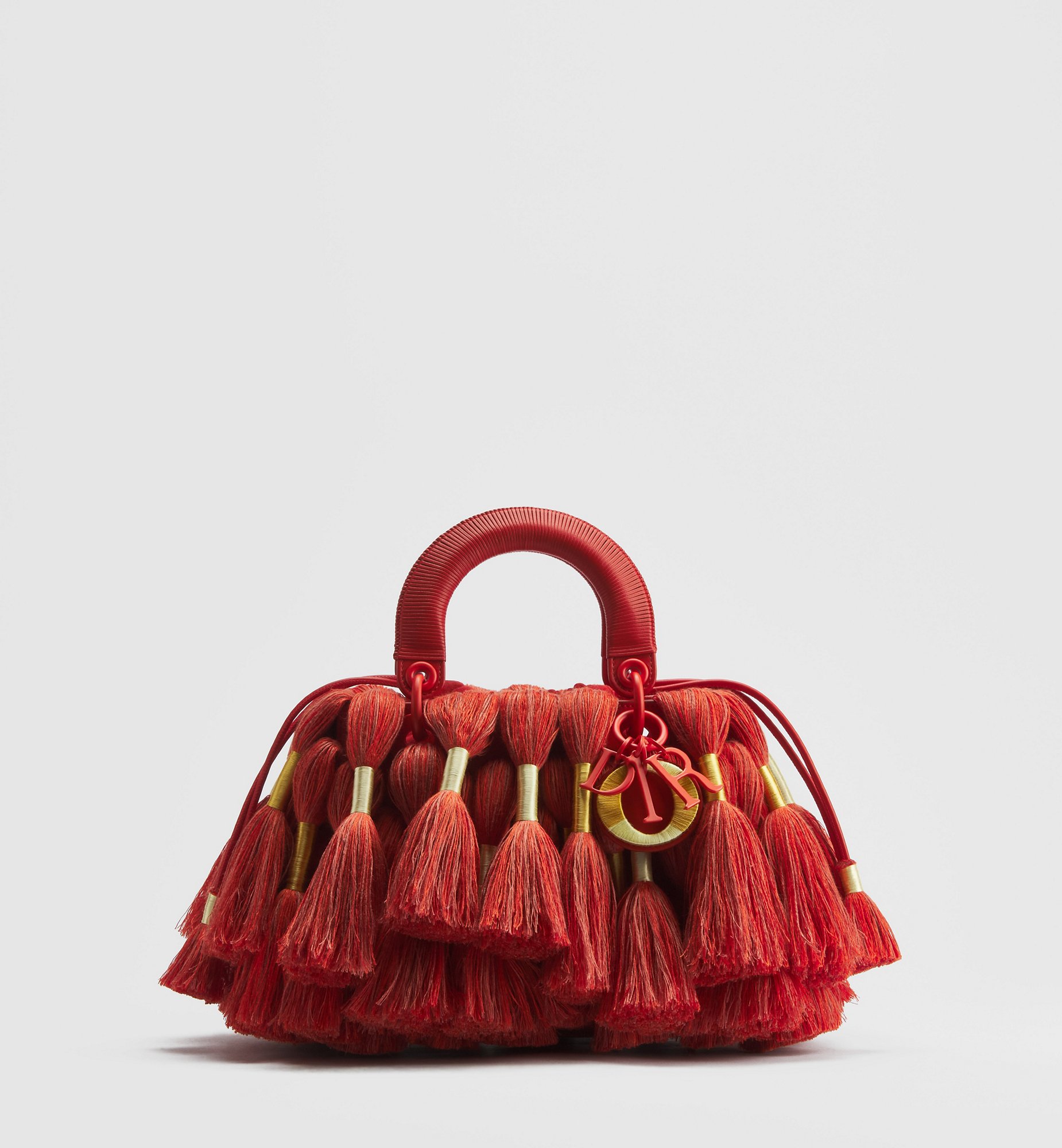 Small Lady Dior Bag Beige Calfskin and Tassels | DIOR