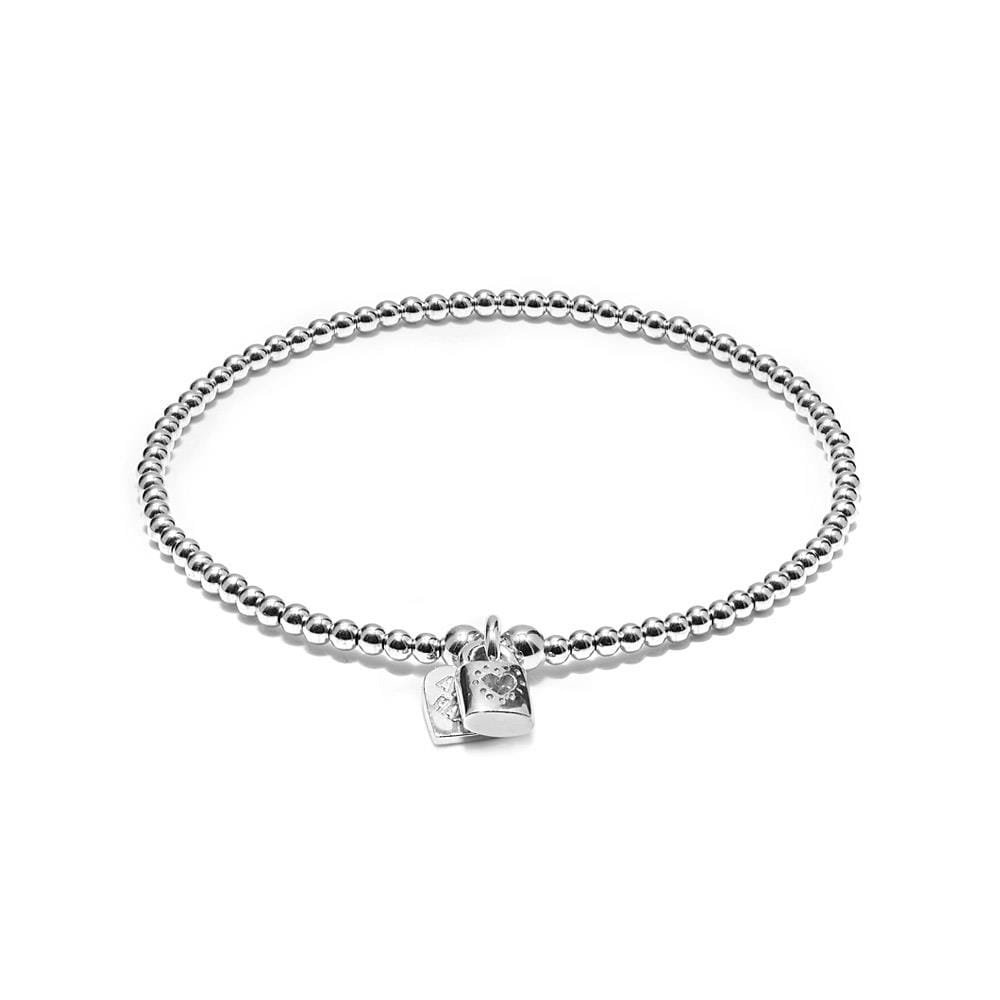 Silver Santeenie Charm Bracelet – Tiny Love Lock – Annie Haak