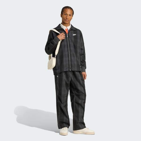 ADIDAS ORIGINALS & ALL BLACKS FIREBIRD PLAID TRACK PANT - Grey